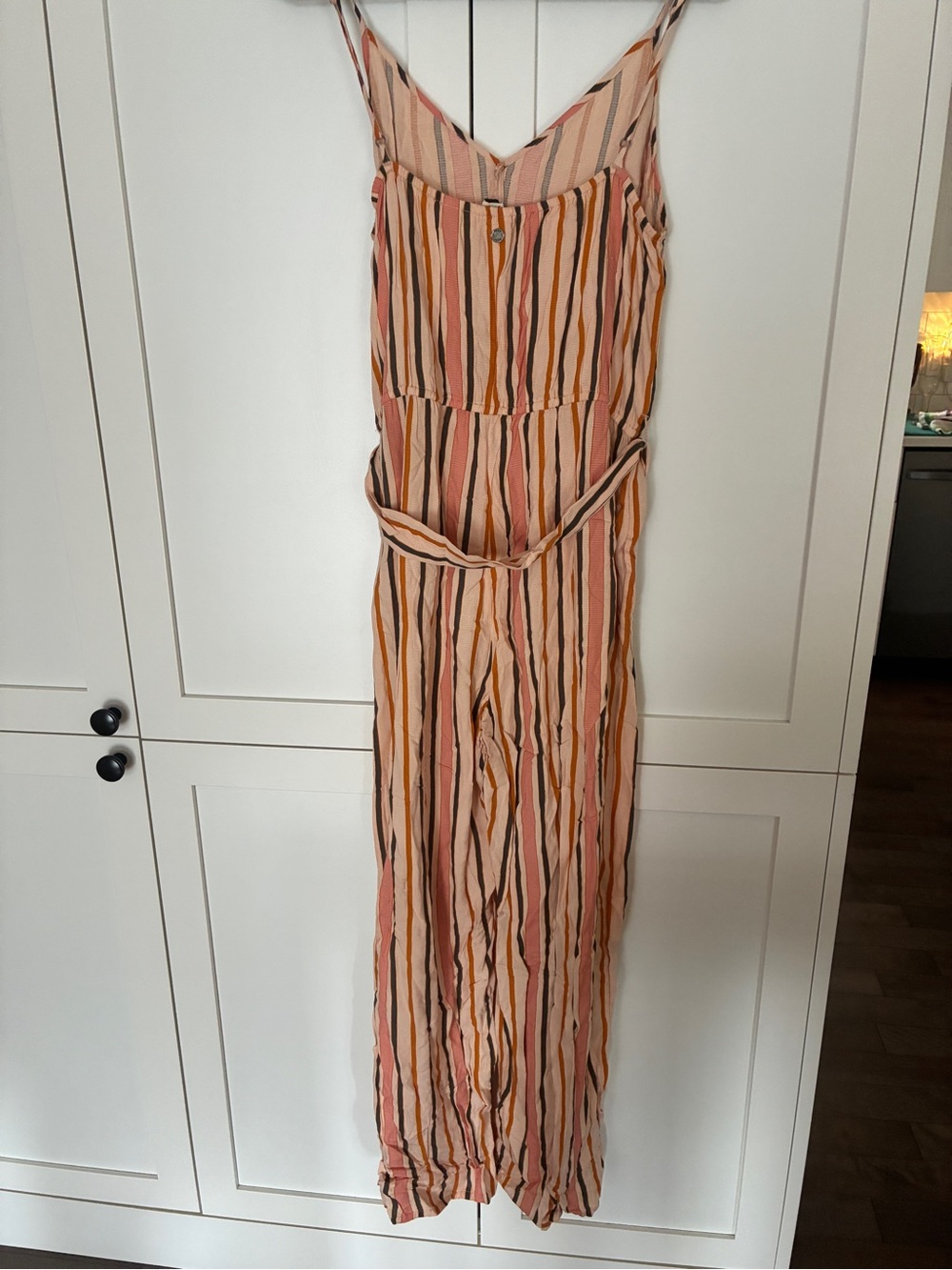 Roxy Pink and Orange Striped Sleeveless Jumpsuit - Picture 2 of 3